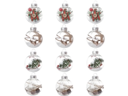 Conjunto de 12 Ornamentos de Natal de 6cm para Árvores e Decorações LAXISCREED