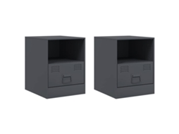 Bedside Cabinet, Bedside Cabinets Vidaxl Antracite Aço (n/a)
