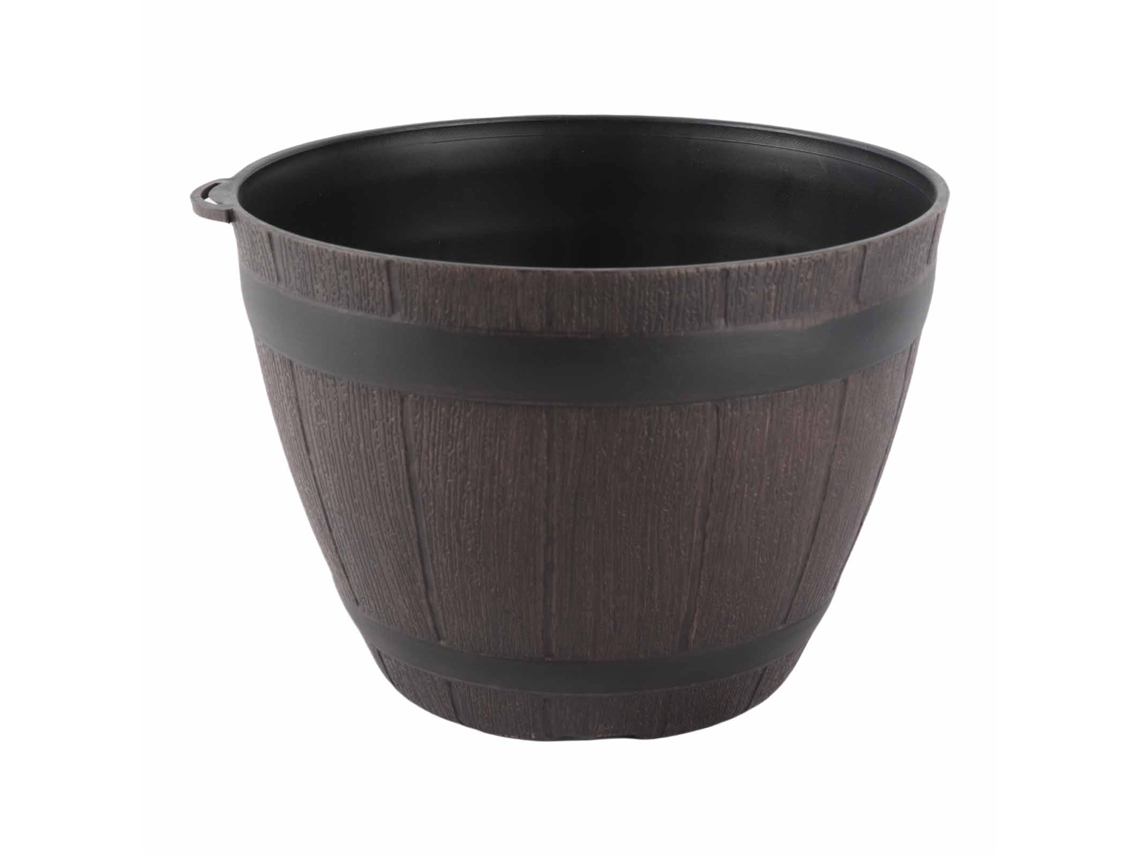Vaso De Planta De Resina Pp Imitando Madeira