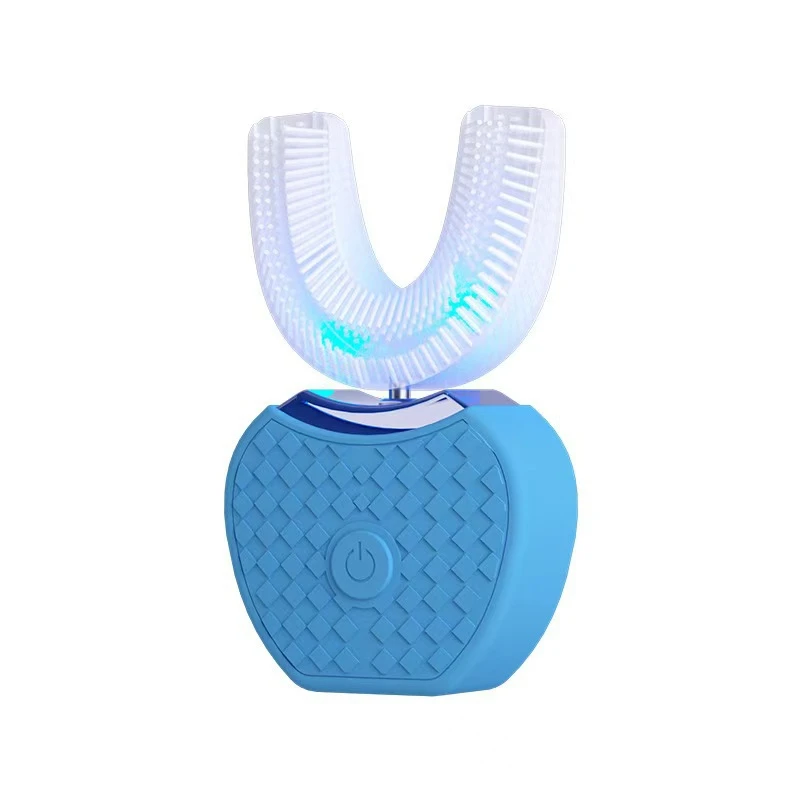 (azul) Escova De Dentes Elétrica Ultrassônica Em Formato De U, Recarregável, Com Escaneamento Elétrico, Rotativa E Inteligente.