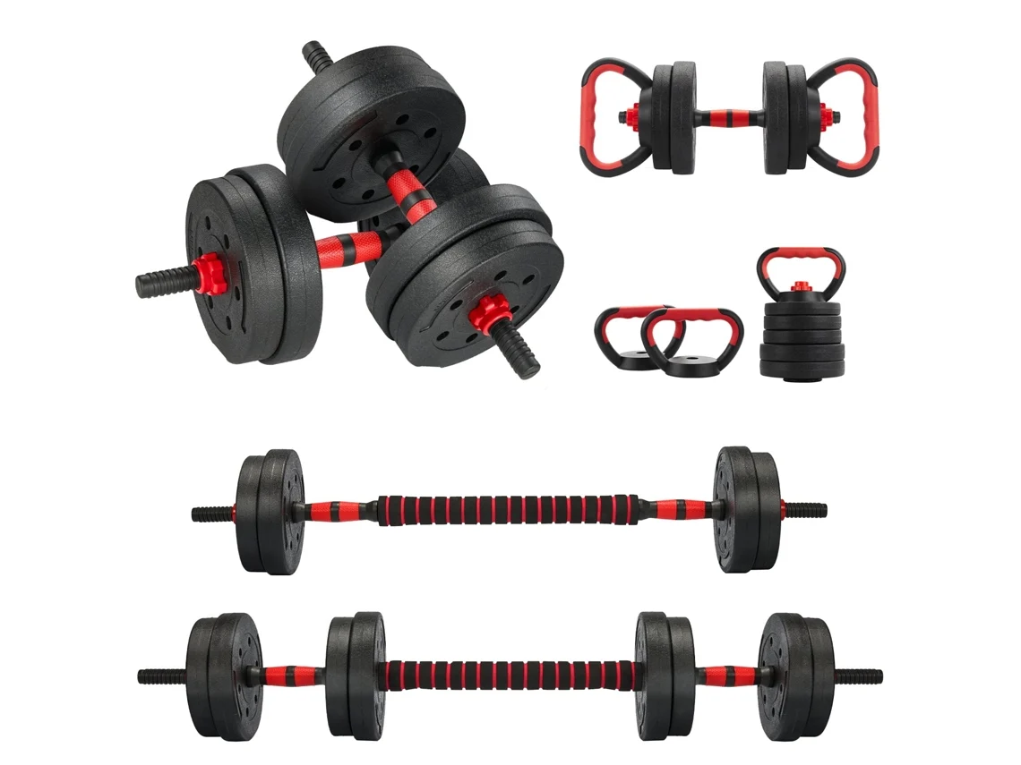 Conjunto De Halteres Ajustáveis ​​​​6 Em 1, 15 Kg, Kettlebells, Halteres, Barra E Suporte Para Flexões, Para Casa, Ginásio E Escola.