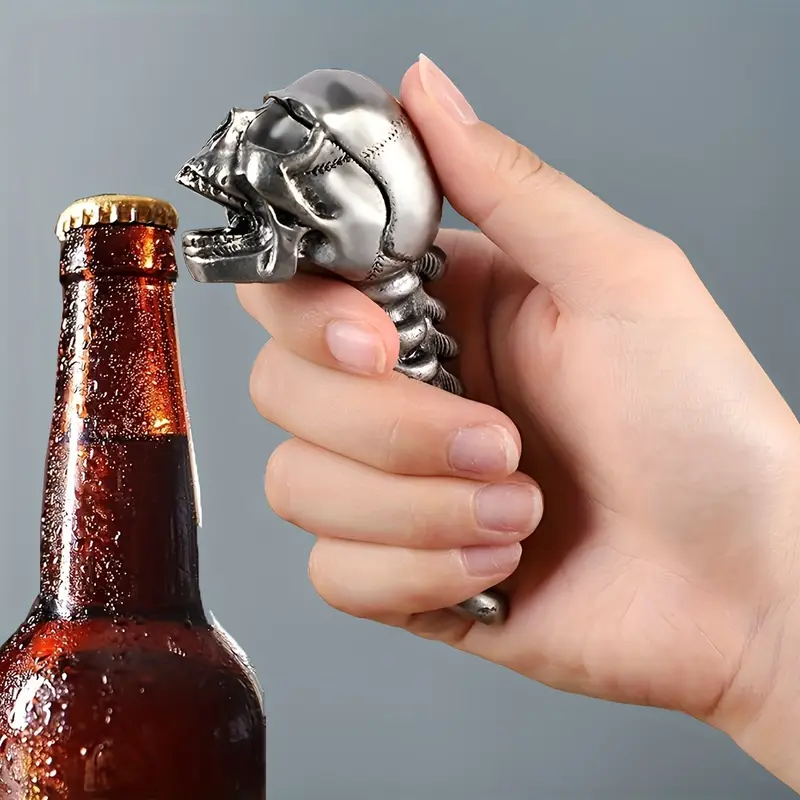 Abridor De Garrafas Caveira, Metal Resistente, Ideal Para Cerveja E Suco, Utensílio De Cozinha Perfeito Para Uso Doméstico E Em Restaurantes