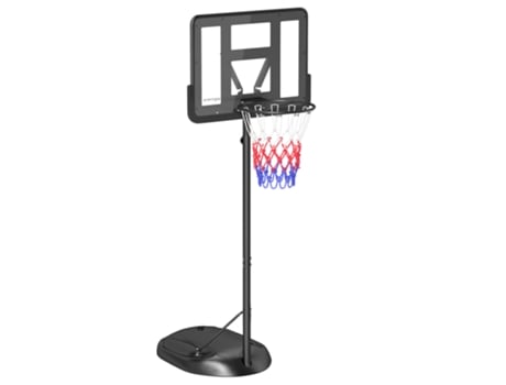 Tabela de Basquetebol Aço e PE cor Preto 81x58x216-277 cm SPORTNOW