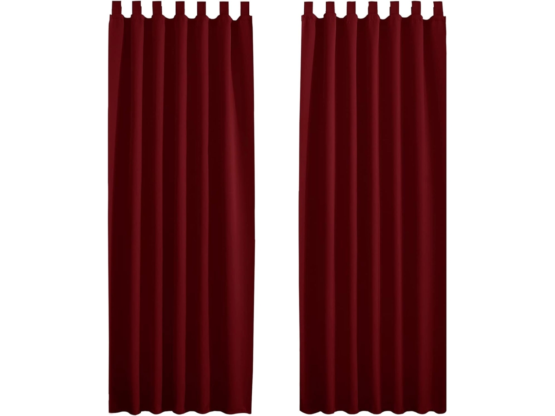 Cortinas Vermelhas Para Sala De Estar, Elegantes Cortinas Com Aba Traseira De Tecido E Bolso Para Haste, Isolamento Térmico, Escurecimento De Ambiente