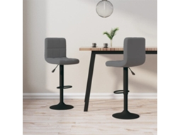 Vidaxl Bancos De Bar 2 Pcs Veludo Cinzento-escuro