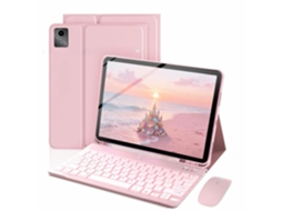 Capa Com Teclado Bluetooth Retroiluminado E Rato Para Lenovo Idea Tab 11 Polegadas Tb336fu/tb336zu Caneta Não Incluída (português-rosa)
