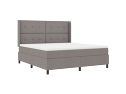 Conjunto 1 Cama Box Vidaxl Castanho-acinzentado Tecido (200 X 180 Cm)