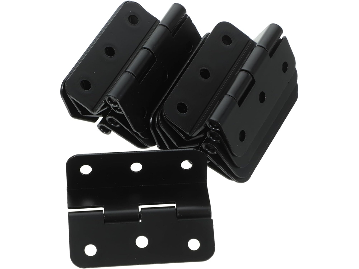 Conjunto De 10 Dobradiças Ferro 2 Polegadas Com Seis Furos, Pretas,
