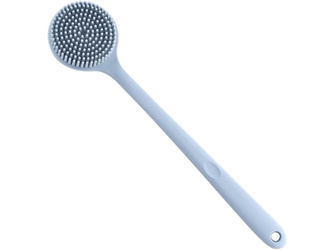 Escova De Banho Familiar Silicone Com Cabo Esfoliante, Ideal Para Membros Inferiores