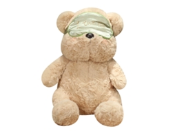 Urso de Pelúcia com Máscara de Dormir, Adorável Bichinho para Crianças AQUAFORGE