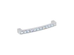 Puxador para Móveis em Zamac e Cristal Distância Entre Centros 128mm Cromado Polido Conjunto de 25 HARDWAREXCHANGE