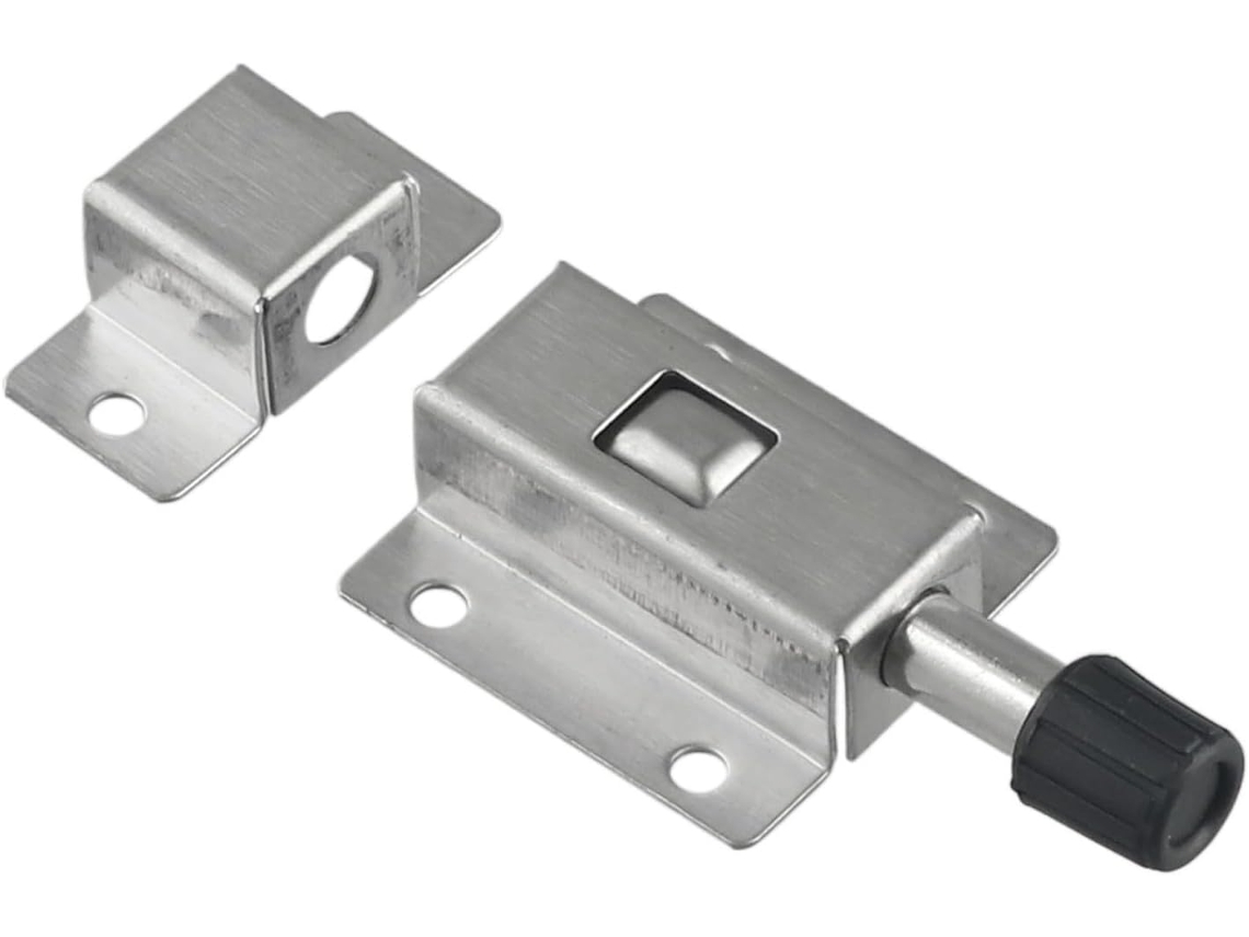 Fechadura Deslizante Em Aço Inoxidável, Trava Automática De Mola Portas, Ideal Segurança Residencial, Peça De
