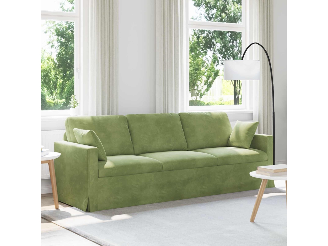 Vidaxl Sofá Verde Claro 228 X 78 X 80 Cm Veludo