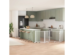 Vidaxl Portão P/ Cães Com Porta Dobrável 12 Painéis 960cm Álamo Branco