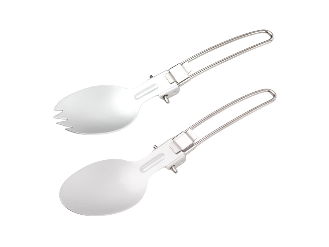 Conjunto Utensílios Camping Plegáveis Inox Portátil