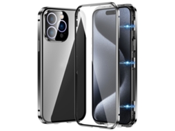 Capa De Vidro Temperado Hd Para Iphone 15 Pro Max - Fecho Magnético Duplo