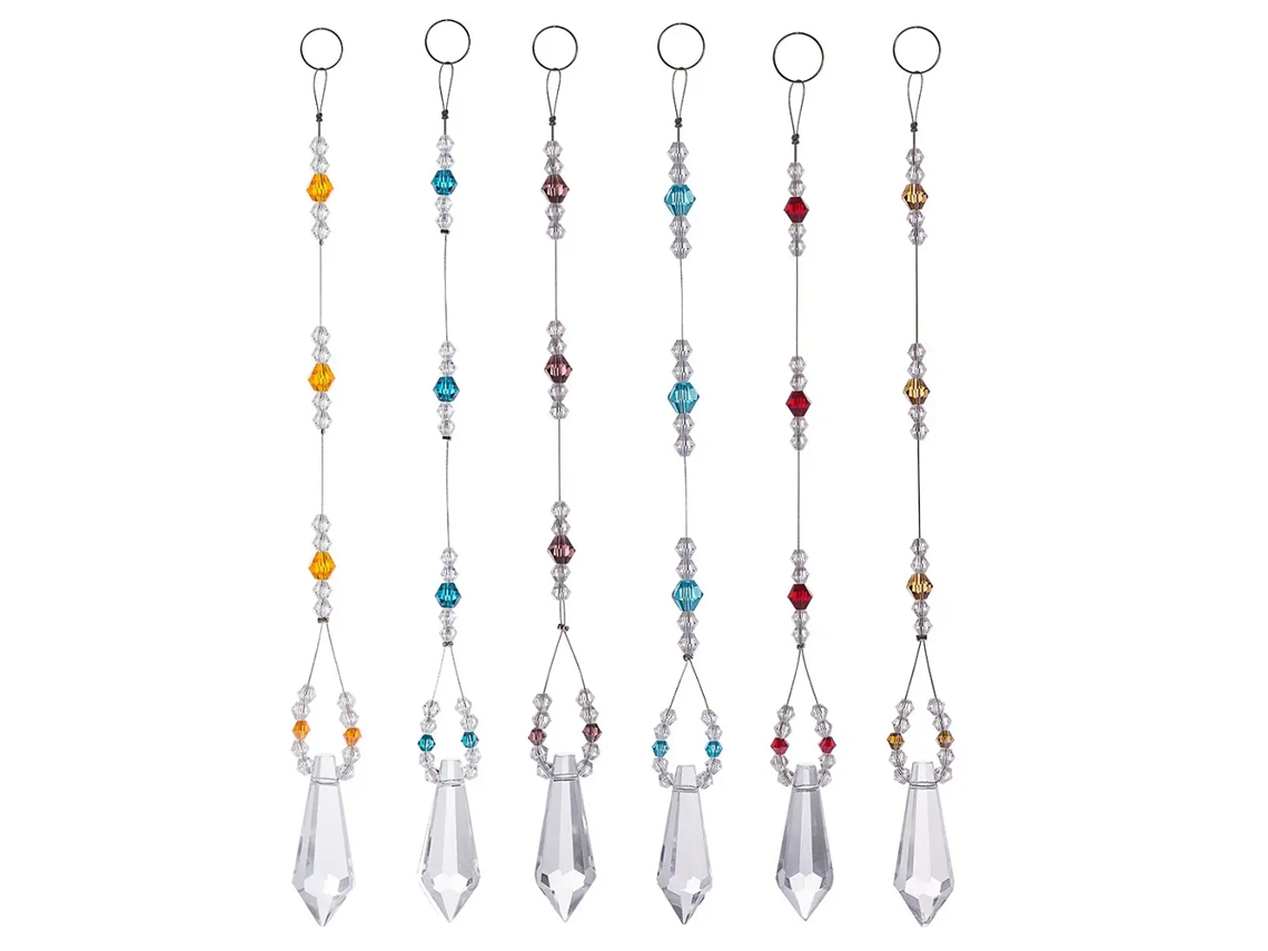 Pacote Com 6 Prismas De Bola De Cristal Para Pendurar Na Janela, Plantas, Decoração De Casamento Rnemitery