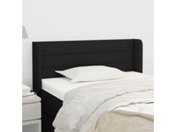 Vidaxl Cabeceira De Cama C/ Abas Tecido 93x16x78/88 Cm Preto