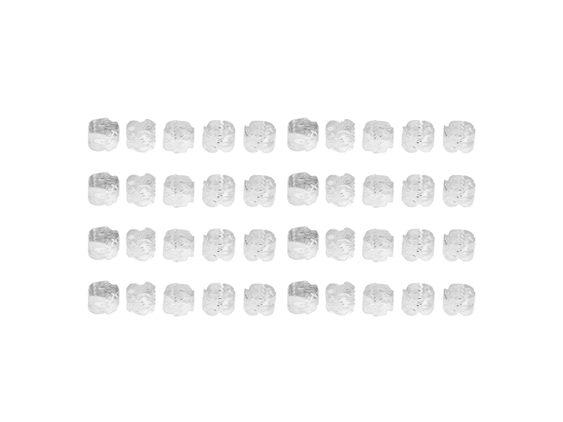 2026 40 Perlas de Barba Vintage de Plata para Pulseras Diy Y Trenzas de Pelo