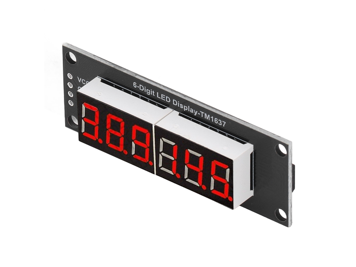 Laxiscreed Módulo De Display Led De 6 Dígitos Com Tm1637 Para Projetos Digitais