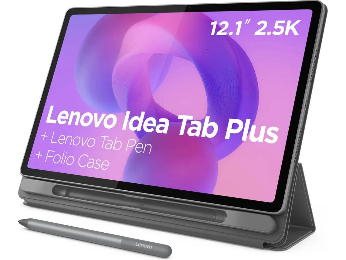 Tablet LENOVO Idea Tab Plus (12" - 12 GB - 256 GB - Wi-Fi -Cinzento) + Caneta + Capa Folio