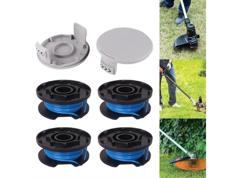 6 peças, carretéis de substituição de aparador, para Ryobi 18v 24v 40v, para Ryobi One AC14RL3A, 4 carretéis 2 tampas de aparador JINZDASU