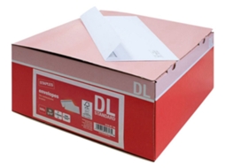 Staples Envelope Comercial, International DL, 110 x 220 mm, Autocolante, Papel, Branco, Caixa 500 Unidades