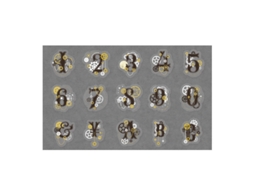30 Adesivos Pet Laser Dourado para Manual Scrapbook DIY Decoração Números Temática