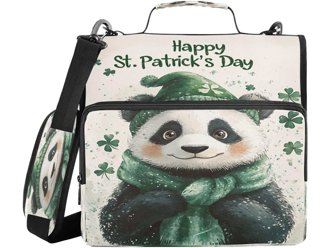 Organizador Panda St Com Fecho De 3 Argolas E Alça, Inclui Bolso Com Zíper, Bolsa De Viagem Portátil Armazenamento