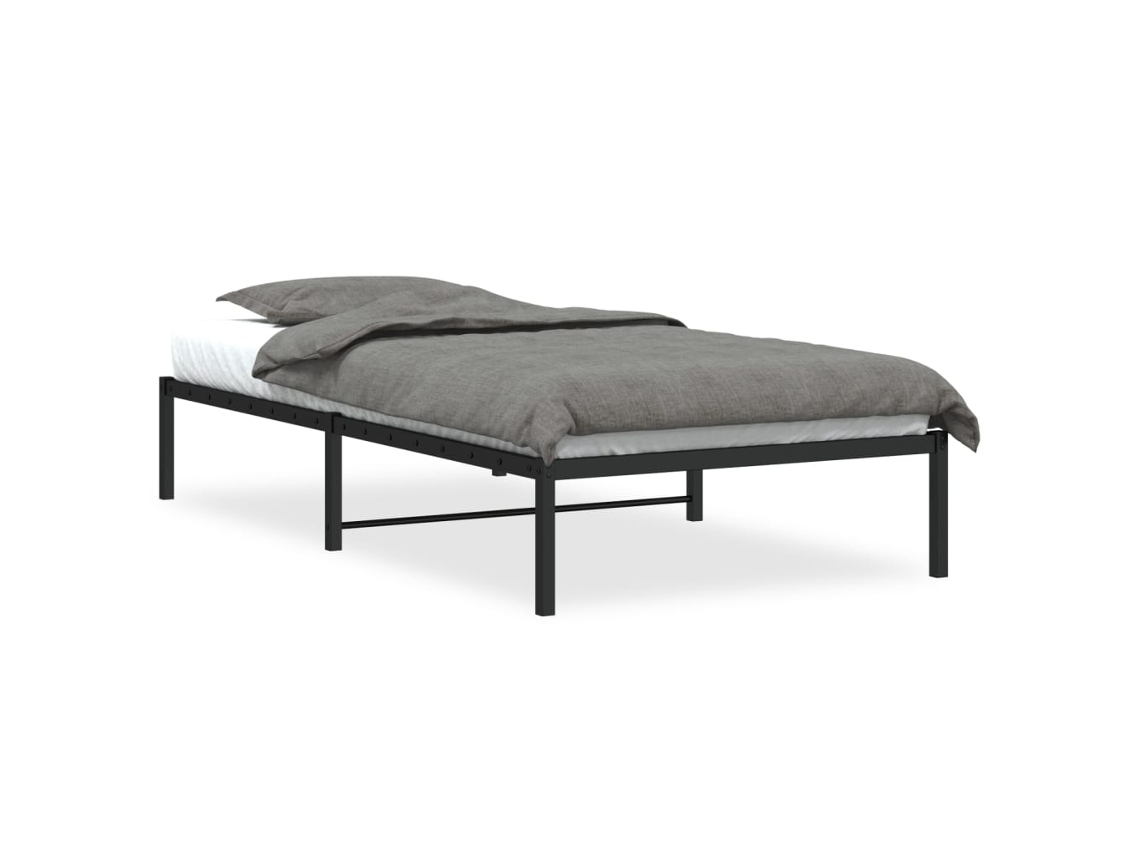 Bed Frame, Bed Frames Vidaxl Preto Aço (100 X 200 Cm)