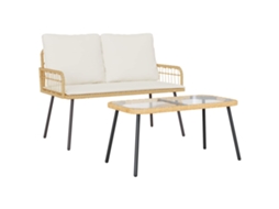 Vidaxl Conjunto De Jantar Para Jardim 2 Unid. Natural Vime Pe