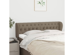 Cabecero con Trabillas de Tela 147x23x78/88 Cm Gris-Marrón