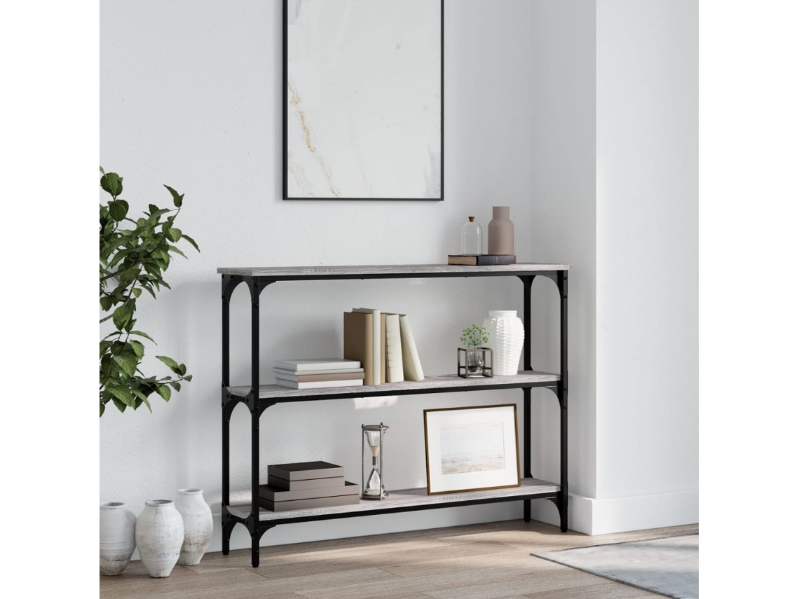 Vidaxl Mesa Consola 100x22,5x75cm Derivados De Madeira Cinzento Sonoma