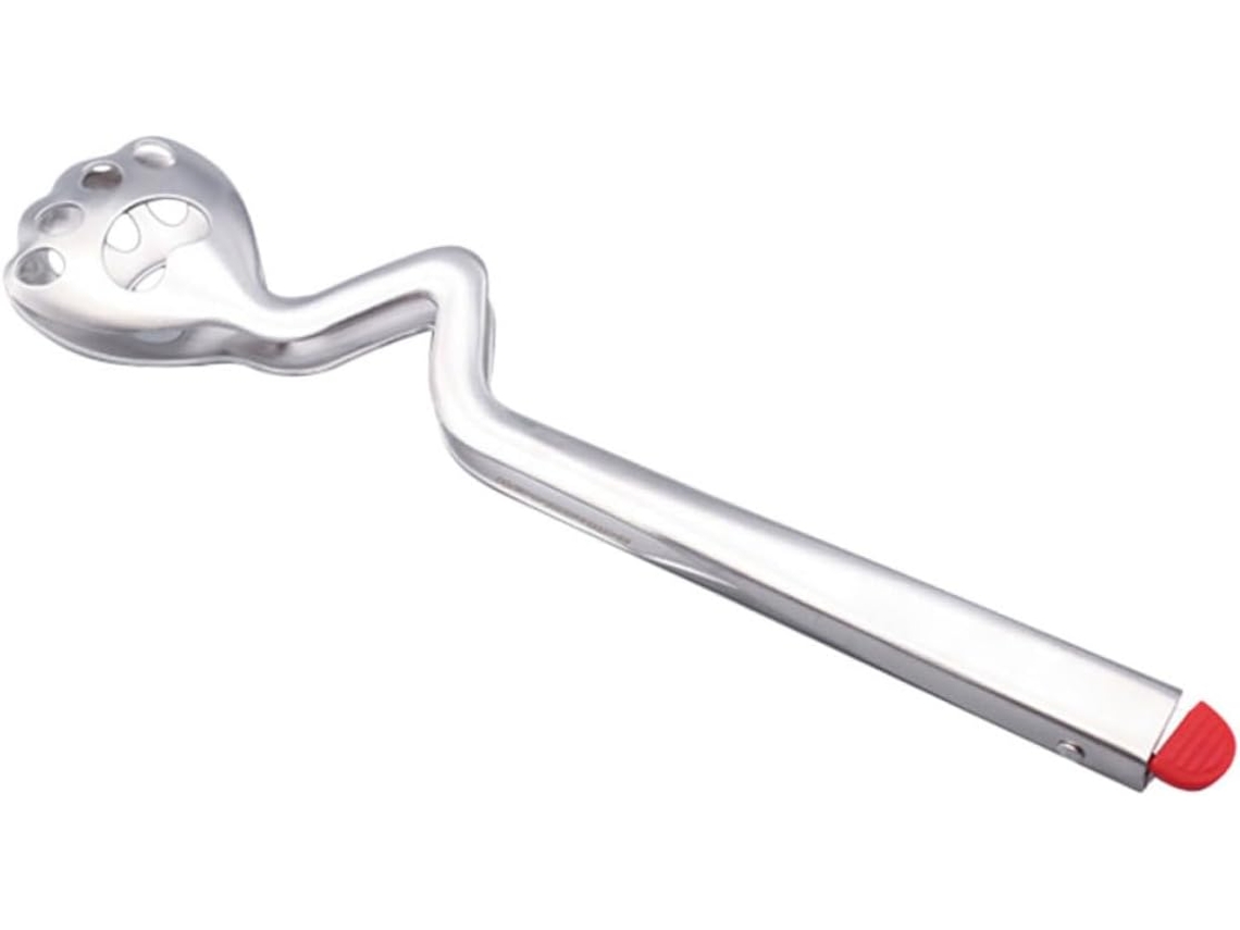Pinça De Cozinha Cabilock Em Aço Inoxidável Com Formato Pata Gato, Antiderrapante E Com Escorredor, Acessório Prático