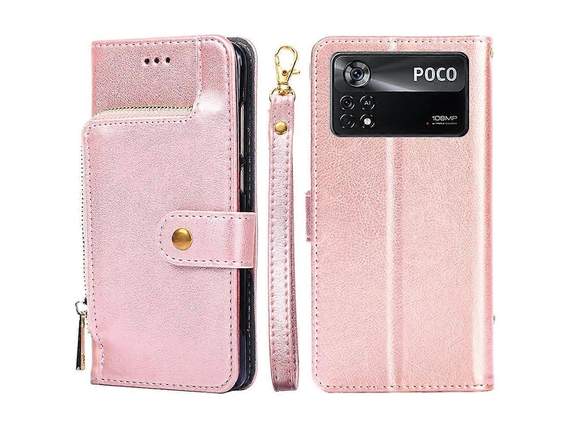 Capa De Couro Com Zíper Para Xiaomi Poco X4 Pro 5g