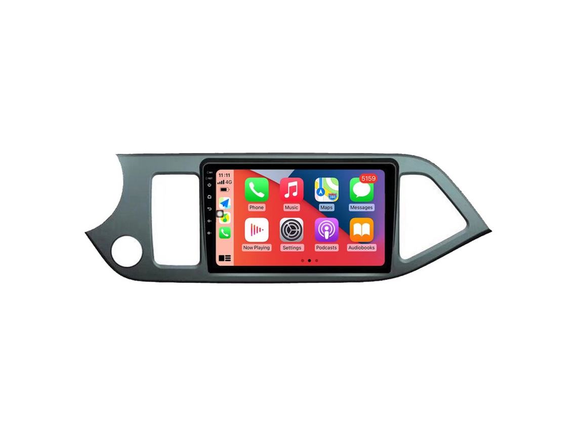 Auto Rádio Carro Bluetooth Autoradio 8GB RAM 128G ROM CarPlay Navegação GPS Ecrã Táctil RoverOne para Kia Morning 2 picanto 2011-2017  