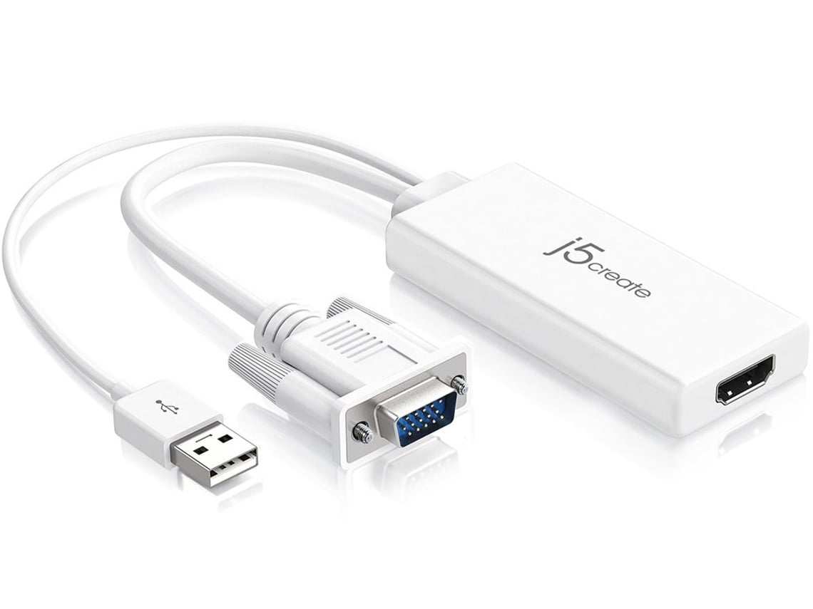 Adaptador hdmi j5 create vga e usb a hdmi 17 cm branco worten pt