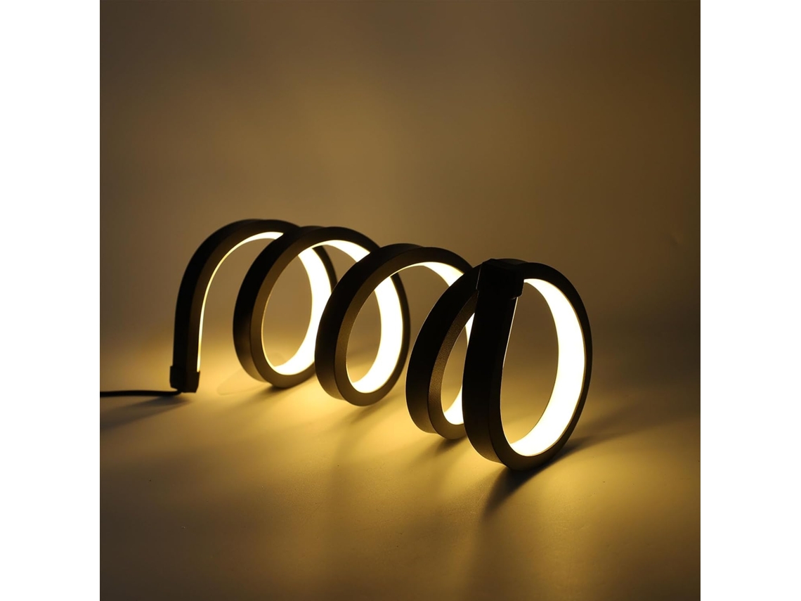 Abajur Espiral com Brilho Ajustável e 3 Núcleos de LED - Luminária Noturna para Decoração de Sala de Estar