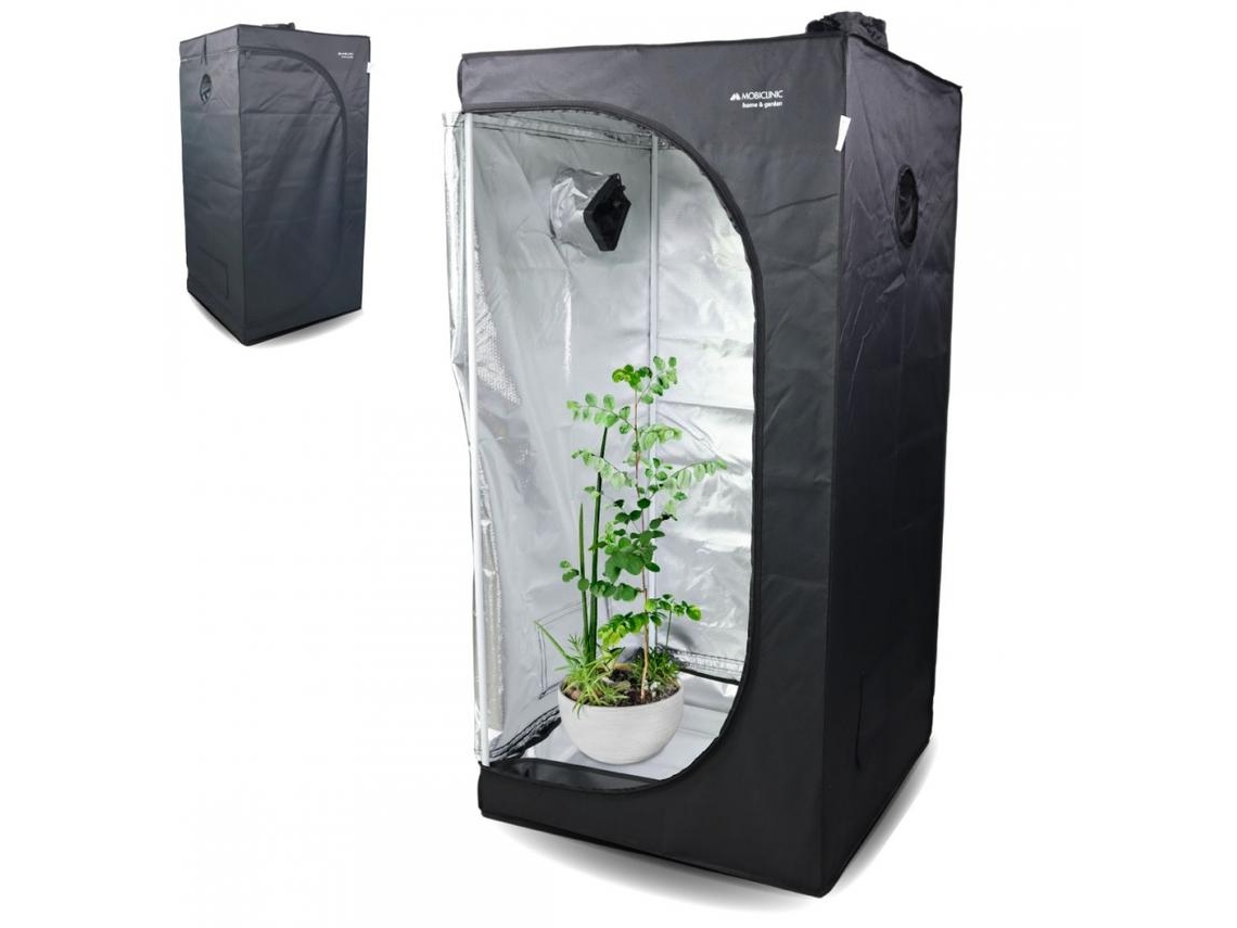 Armário de cultivo Mobiclinic À prova d'água Preto Nylon Caixa de cultivo 80x80x160 cm Growbox S