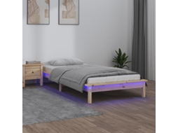 Estrutura Cama C/ Led Pequena Solteiro 75x190 Cm Madeira Maciça