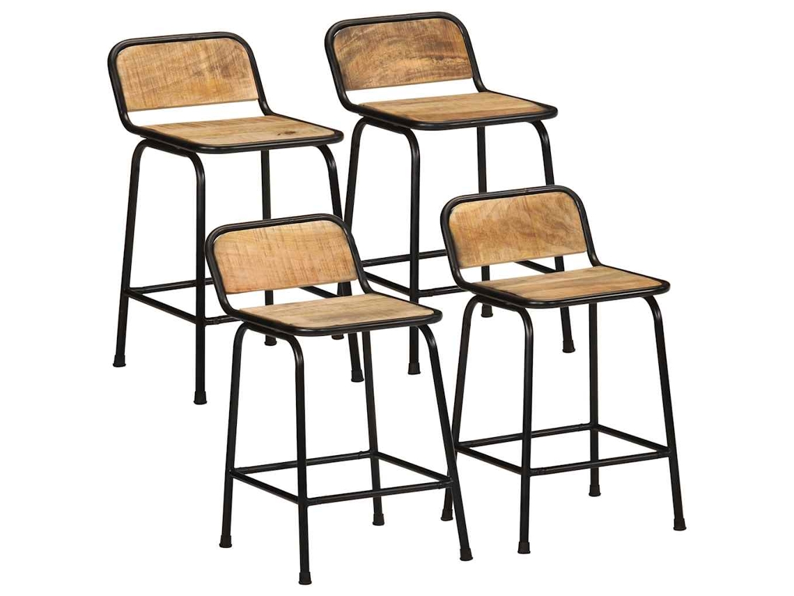 Bar Stool, Bar Stools Vidaxl Marrom Madeira De Mangueira (46 X 35.5 X 70 Cm)