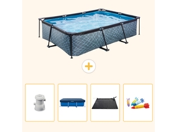 Exit-toys Piscina Exit Retangular - Efeito Pedra - 300x200x65 Cm - 5-peças S211