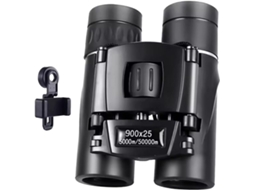 Binóculos de Viagem - Binóculos Portáteis, Luneta de Longo Alcance com Visão Noturna Hd 900x25 para Caça JYTGALX (preto)