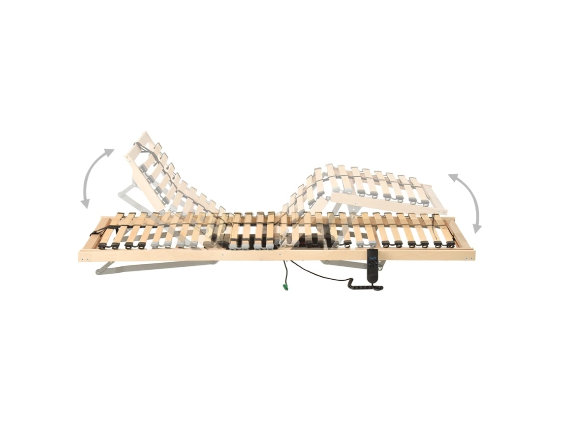 Cama De Solteiro | Cama De Adulto | Estrado De Ripas Elétrico Com 28 Ripas 7 Zonas 90x200 Cm Wsd951010