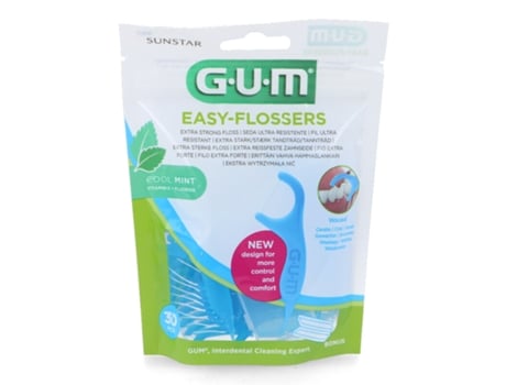 Fio Dentario GUM Fio dental Easy Flossers Fluor (30 unidades)