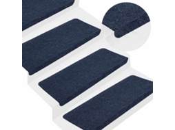 Vidaxl Tapetes De Escada Autoadesivos 15 Pcs 65x24,5x3,5 Cm Azul