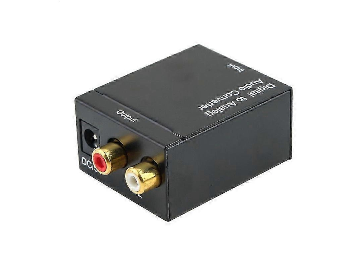 Adaptador conversor de áudio óptico digital Toslink SPDIF coaxial para analógico Slowmoose com cabo de fibra