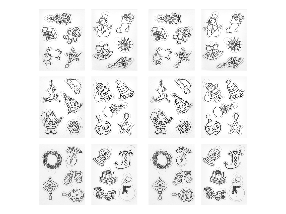 12 Peças De Folhas De Contração Térmica Navideñas Acessórios Diy Manuais Modelos Pequenos
