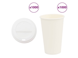 Vidaxl Copos De Café De Papel Com Tampas 1000 Pcs 16oz 400ml