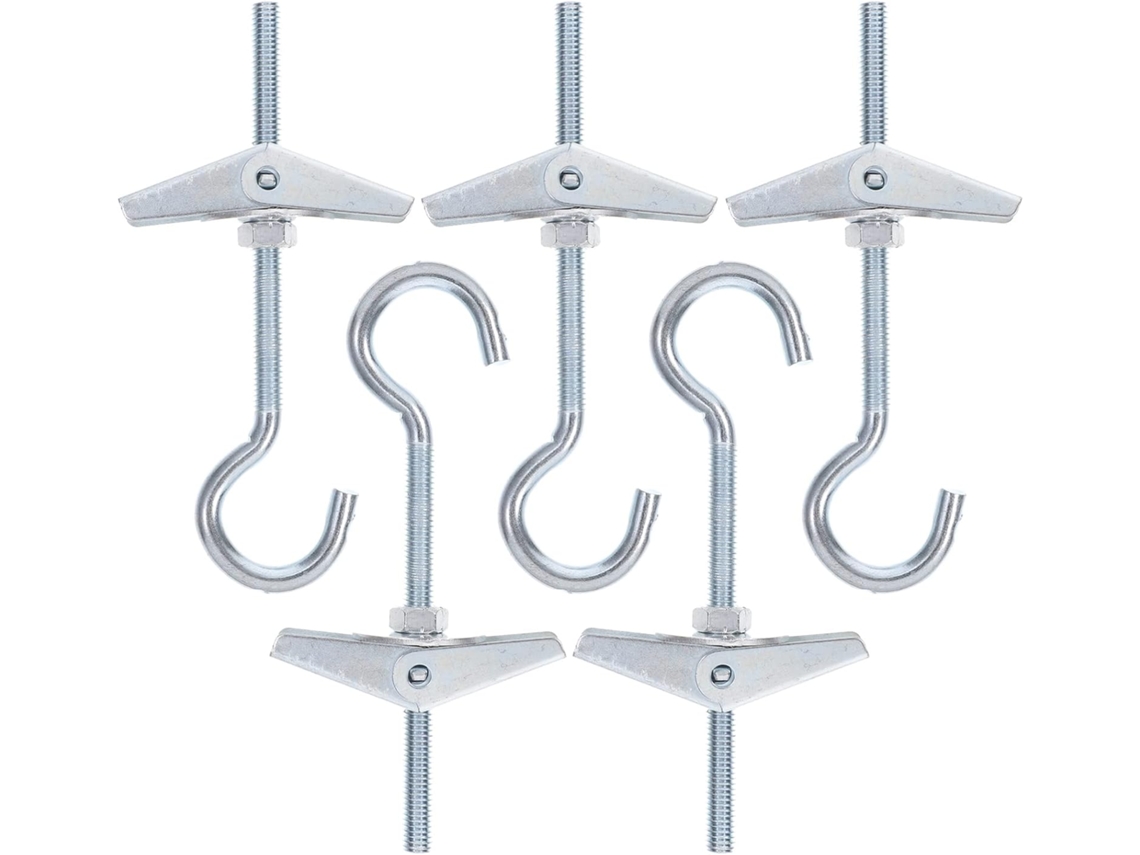 Conjunto De 5 Ganchos Drywall Reforçados, Buchas Aço Carbono Para Lumi